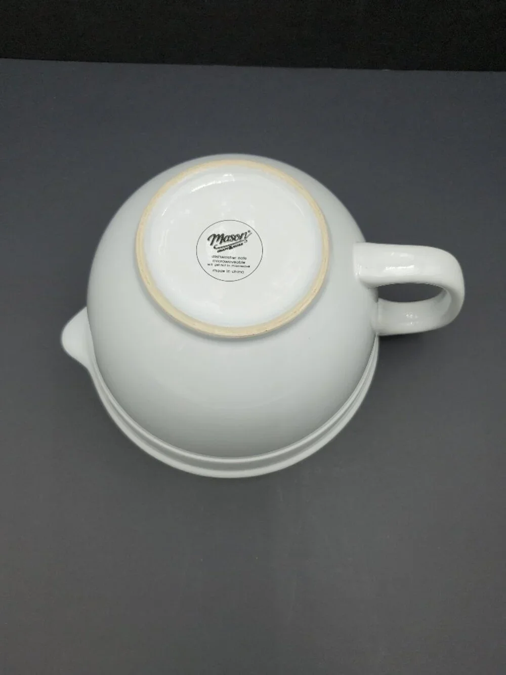 Mason Craft & More Batter Bowl White 8 Cup 64 Ounce Handled Mixing Bowl